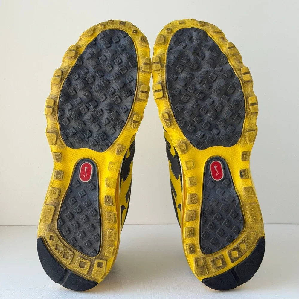 Nike Air Max 2012 Livestrong Mens 12 Yellow Grey Cushion Athletic Running Shoes